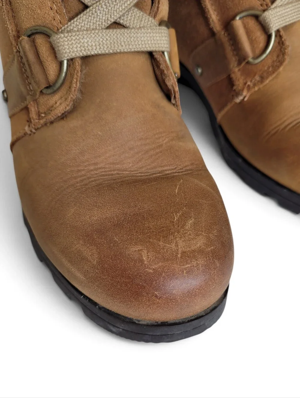 Sorel Emelie Lace Up Boots 7 Chestnut Brown